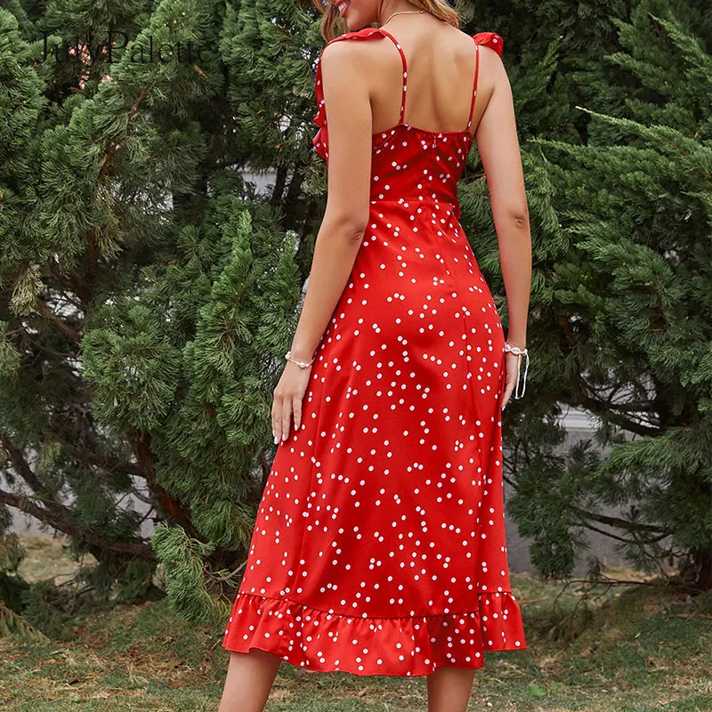 Julypalette Summer Sexy Dot Pattern Woman Dresses Fashion Slim Ruffles Sleeve V-neck Long Dress Prom Elegant Dress Female Robe
Julypalette Summer Sexy Dot Pattern Woman Dresses Fashion Slim Ruffles Sleeve V-neck Long Dress Prom Elegant Dress Female Robe