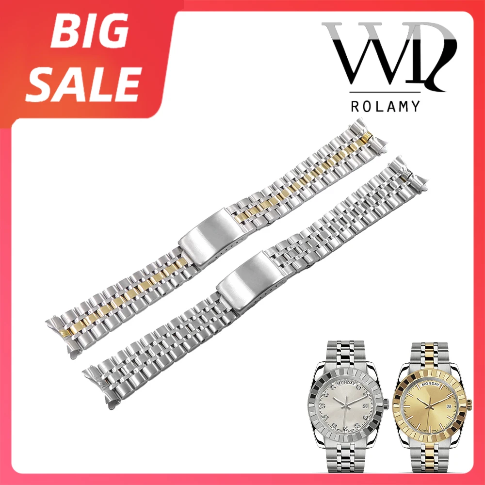 Rolamy 19mm Middle Gold 316L Stainless Steel Hollow Curved End Screw Links Replacement Wrist Watch band Strap Bracelet For Tudor
Rolamy 19mm Middle Gold 316L Stainless Steel Hollow Curved End Screw Links Replacement Wrist Watch band Strap Bracelet For Tudor