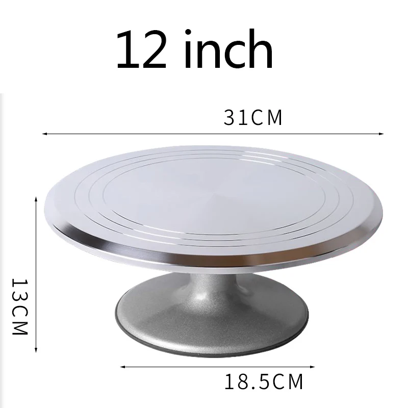 RSCHEF 8/12-inch Baking Tools aluminum alloy flower cream cake decorating table turntable non-slip turntable 
RSCHEF 8/12-inch Baking Tools aluminum alloy flower cream cake decorating table turntable non-slip turntable