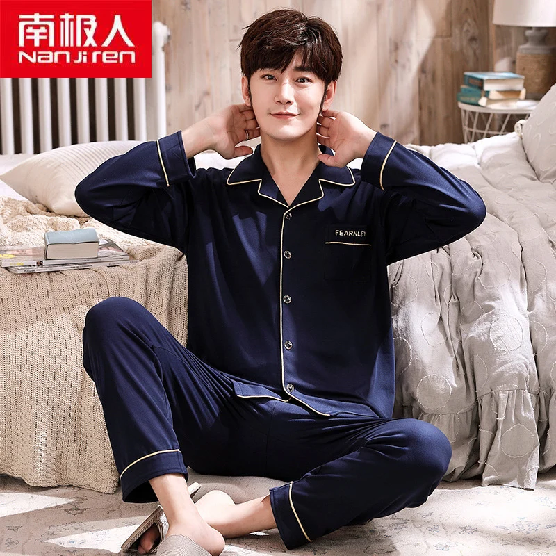 NANJIREN Men Clothing Men Pajamas Set Casual Solid Color Warm 100%Cotton BroadCloth Long Sleeves Cardigan Pajamas Set For Men
NANJIREN Men Clothing Men Pajamas Set Casual Solid Color Warm 100%Cotton BroadCloth Long Sleeves Cardigan Pajamas Set For Men