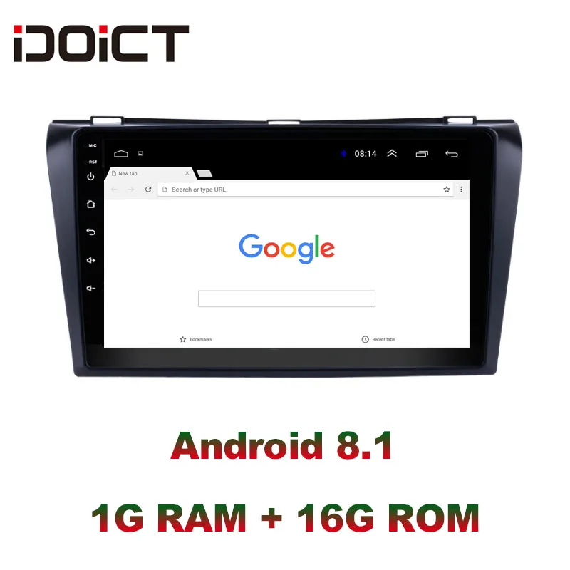 Автомобильный DVD плеер IDOICT Android 8 1 GPS навигация мультимедиа для Mazda 3 Радио 2004 2013