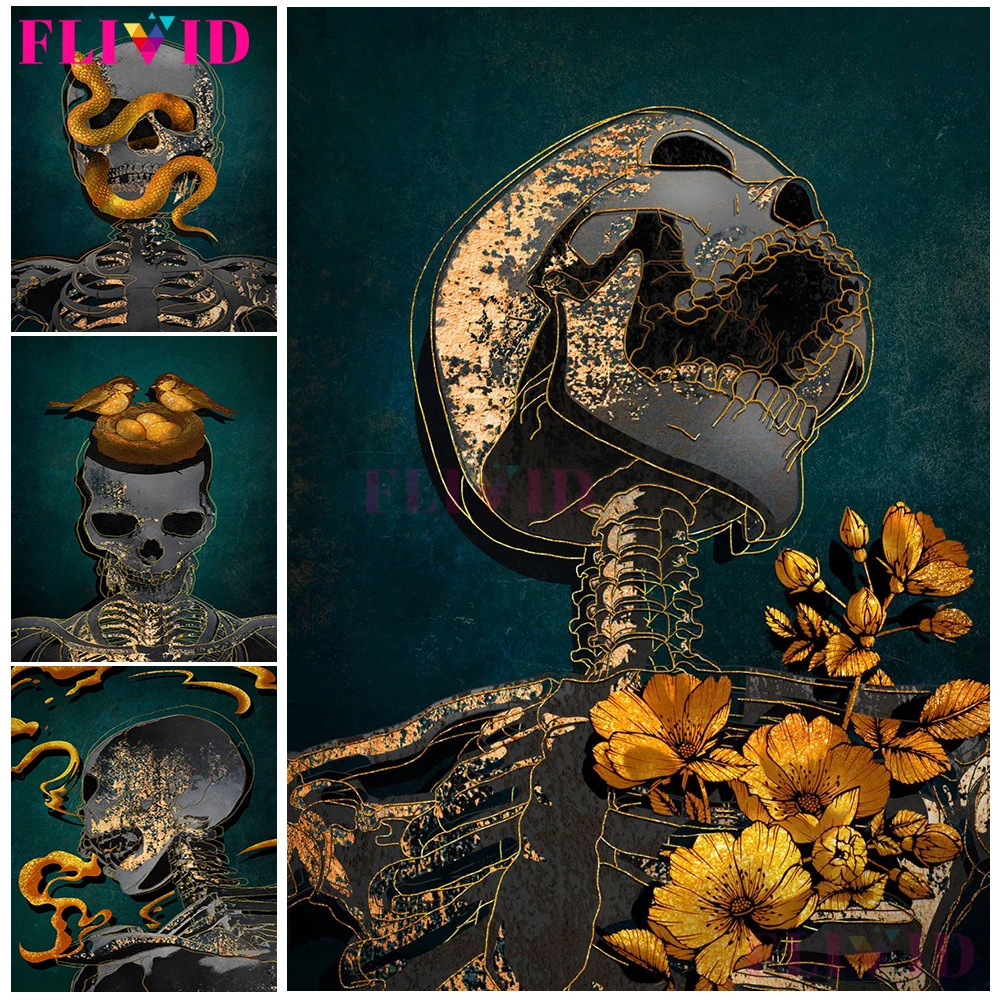 Smoking Skeleton, Flower Snake And Bird Wall Painting Abstract Skull Art Posters And Prints For Living Decor Wall Art Unframed
Smoking Skeleton, Flower Snake And Bird Wall Painting Abstract Skull Art Posters And Prints For Living Decor Wall Art Unframed