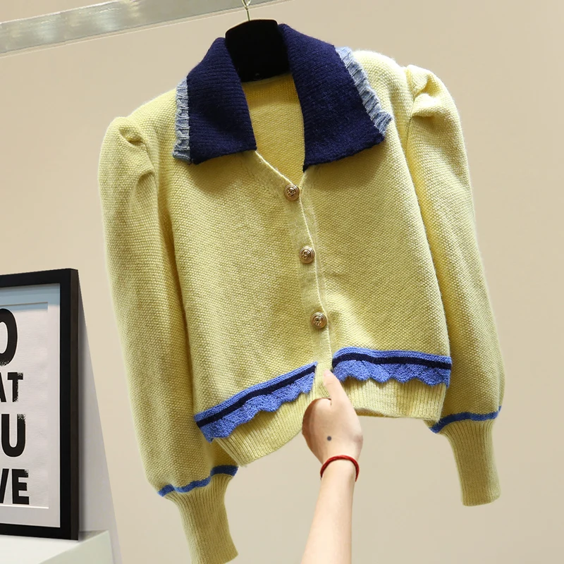 Sweet Puff Sleeve Cardigan Female 2020 Autumn Winter Knit Coat Loose Slim Elegant Detachable Collar Long Sleeve Sweaters Women
Sweet Puff Sleeve Cardigan Female 2020 Autumn Winter Knit Coat Loose Slim Elegant Detachable Collar Long Sleeve Sweaters Women