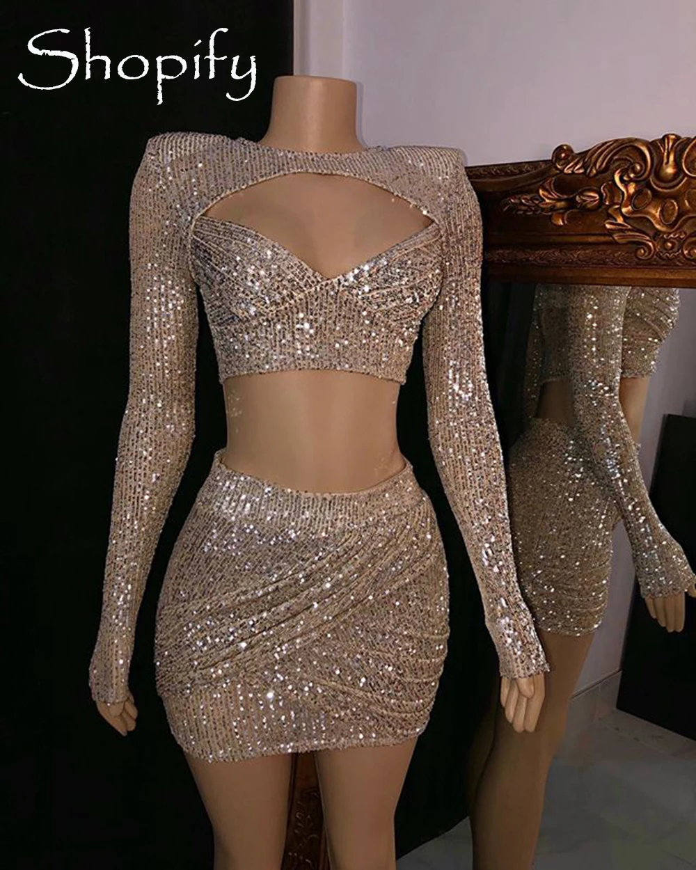 Long Sleeve Straight Sparkly Prom Dresses 2022 Two Piece Sequin African Black Girl Prom Dress
Long Sleeve Straight Sparkly Prom Dresses 2022 Two Piece Sequin African Black Girl Prom Dress