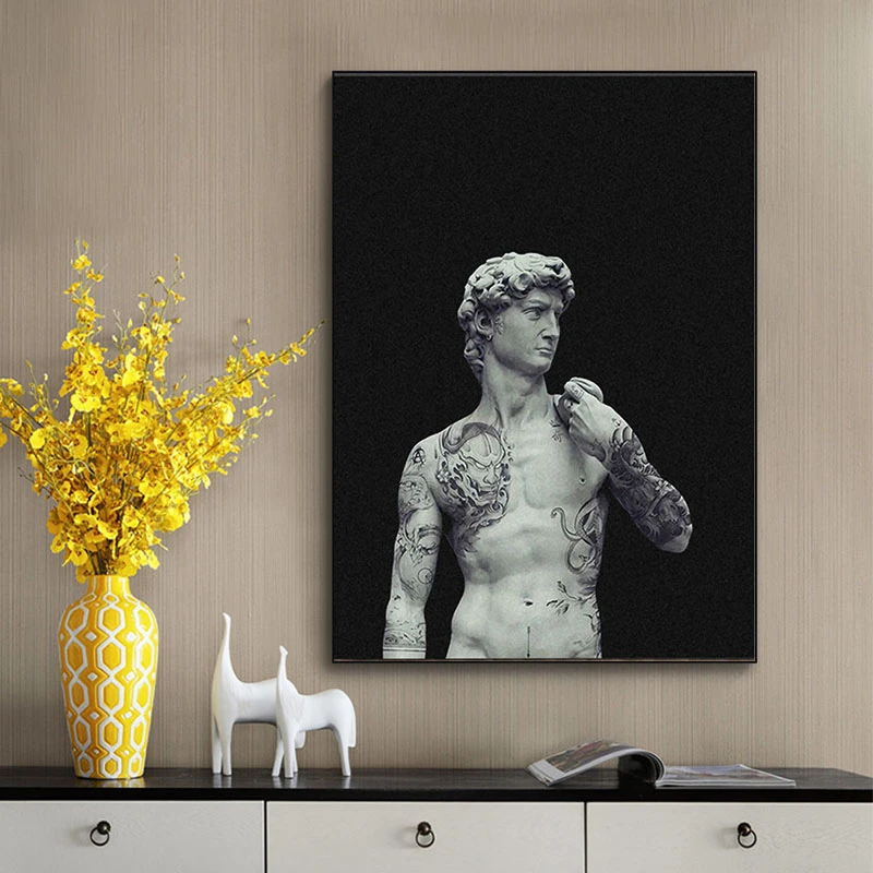 Abstract Tattoos Canvas Paintings The David of Michelangelo Poster and Prints Wall Art Pictures for Living Room Home Decoration
Abstract Tattoos Canvas Paintings The David of Michelangelo Poster and Prints Wall Art Pictures for Living Room Home Decoration