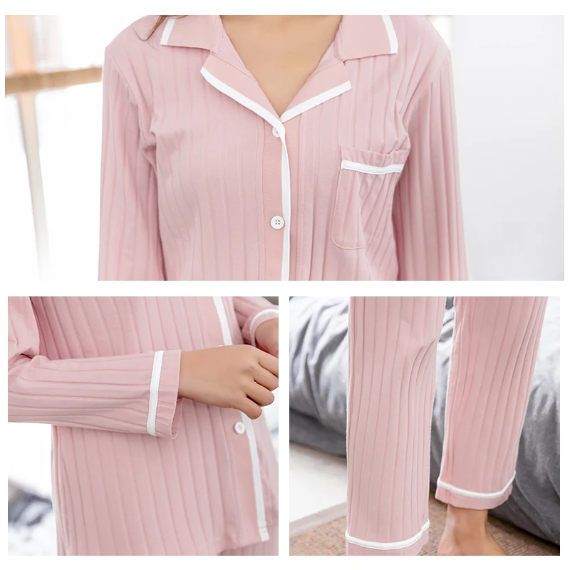 Freesize Pajamas Sets For Women Solid Sleepwear Homeclothes Stripe Pyjamas Cotton Pijamas Femme Night Wear Cotton PJ Set
Freesize Pajamas Sets For Women Solid Sleepwear Homeclothes Stripe Pyjamas Cotton Pijamas Femme Night Wear Cotton PJ Set