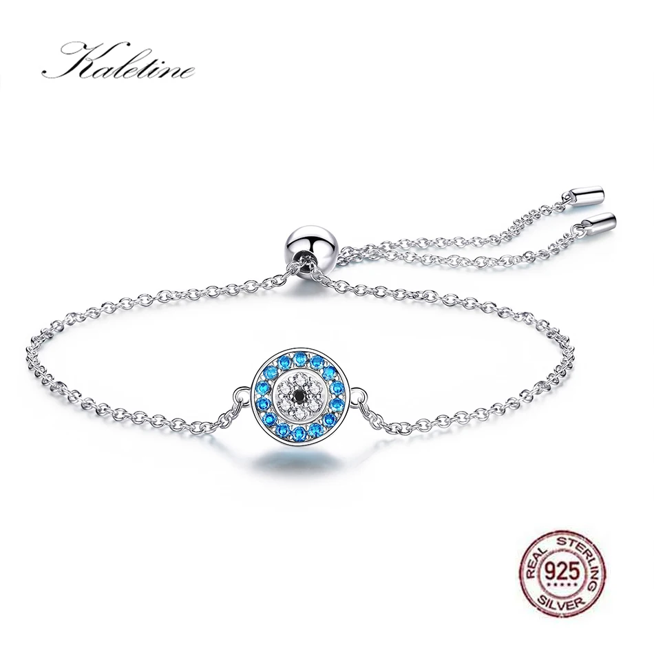 KALETINE Pure 925 Sterling Silver Women Evil Eye Bracelets for Women Luxury Brand Blue CZ Good Turkey Jewelry Link Chain 25cm
KALETINE Pure 925 Sterling Silver Women Evil Eye Bracelets for Women Luxury Brand Blue CZ Good Turkey Jewelry Link Chain 25cm
