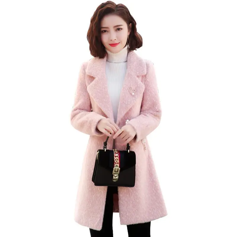 2021 New Winter Women Woolen Cloth Coat Female Mid Long Thicken Lmitation Mink Velvet Jacket Plus Size Ladies Woolen Cloth Coats
2021 New Winter Women Woolen Cloth Coat Female Mid Long Thicken Lmitation Mink Velvet Jacket Plus Size Ladies Woolen Cloth Coats
