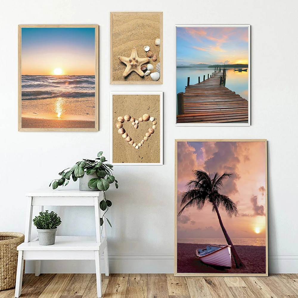 Gold Beach Sunset Seascape Posters and Prints Shell Starfish Rock Stone Canvas Painting Wall Pictures For Living Room Decoration
Gold Beach Sunset Seascape Posters and Prints Shell Starfish Rock Stone Canvas Painting Wall Pictures For Living Room Decoration