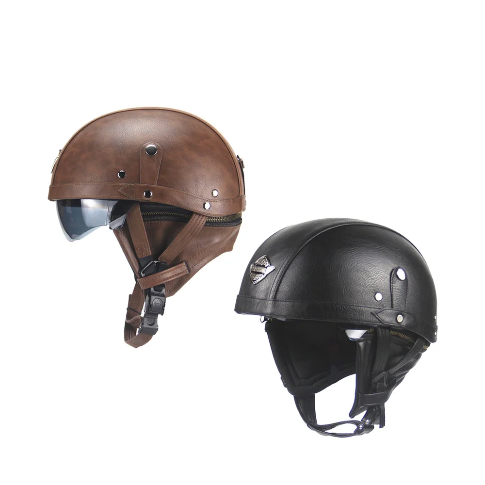 1PC Vintage Half Helmet PU Leather Outdoor Riding Safety Helmet for Motorcycle (Black)
1PC Vintage Half Helmet PU Leather Outdoor Riding Safety Helmet for Motorcycle (Black)