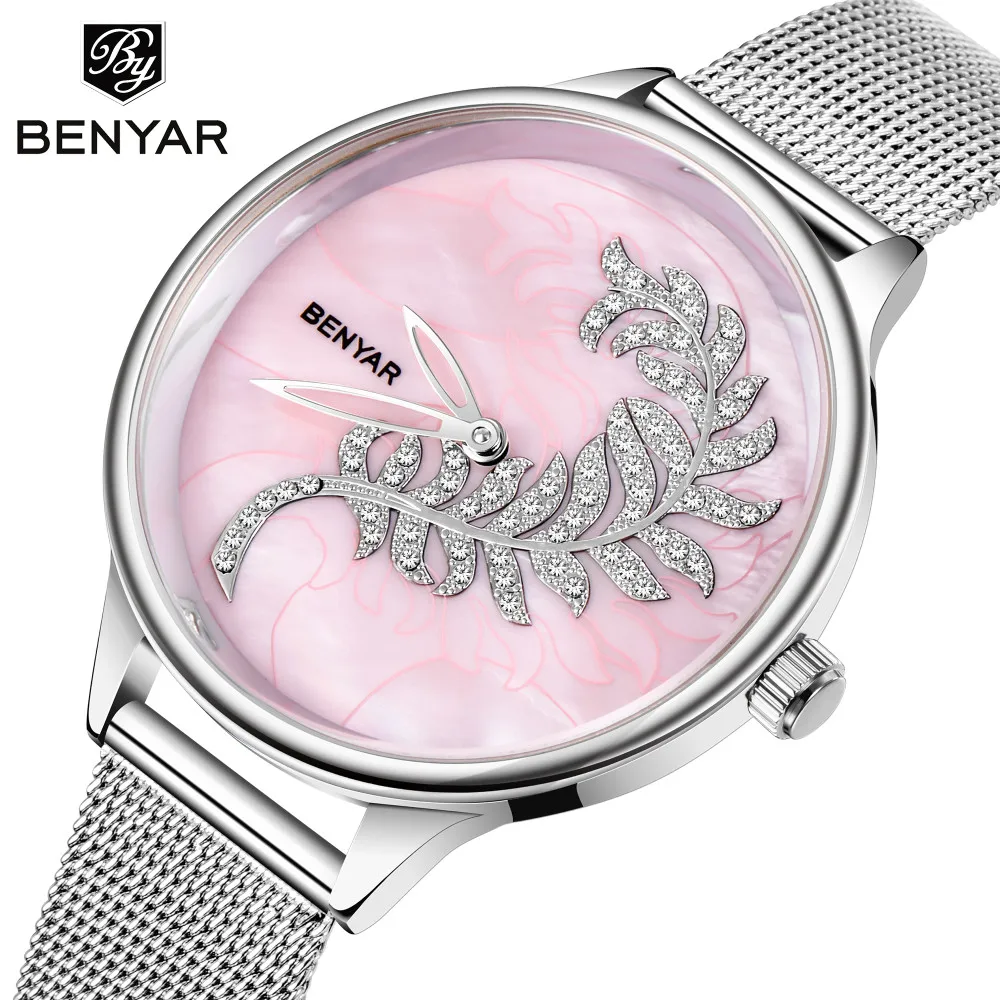 BENYAR 2019 женские кварцевые часы Роскошные Топ бренд классические повседневные