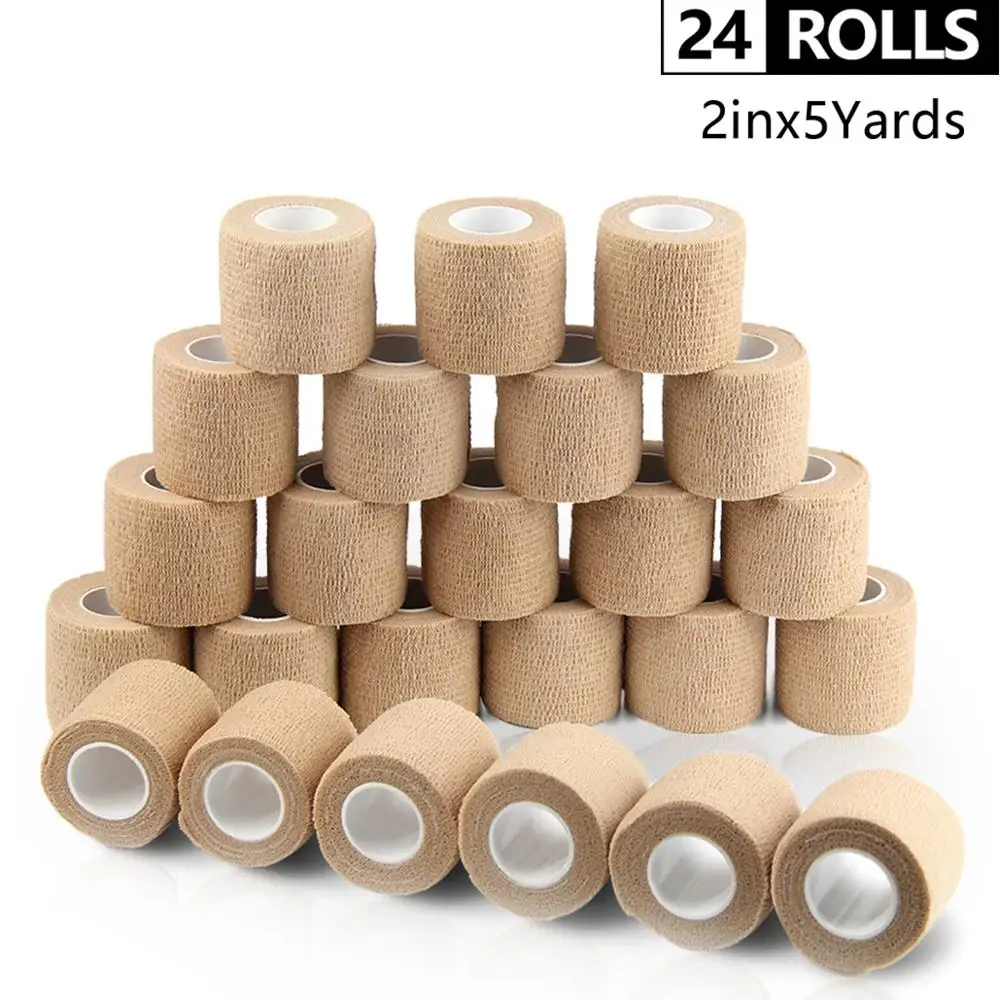 24 Rolls Self Adhesive Bandage Waterproof Cohesive Bandage Non Woven Bandage Sport Tape Breathable Wrist Wraps 5cm*4.5m 
24 Rolls Self Adhesive Bandage Waterproof Cohesive Bandage Non Woven Bandage Sport Tape Breathable Wrist Wraps 5cm*4.5m