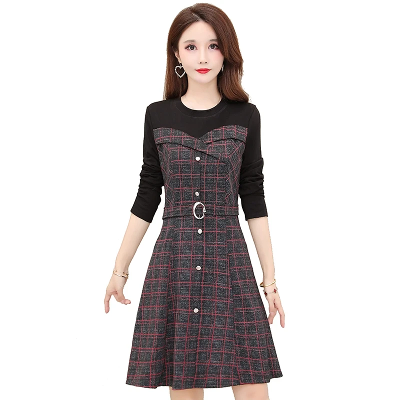 Платье женское весенне-осеннее, с длинным рукавом, в клетку
Платье женское весенне-осеннее, с длинным рукавом, в клетку