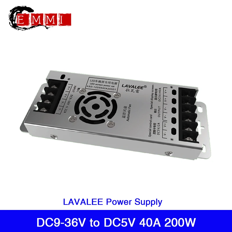 Free shipping LAVALEE ASD-12D5N40A200DT Vehicle LED Screen Power Supply Car LED Display Screen Input DC9~36V To DC 5V 40A 200W
Free shipping LAVALEE ASD-12D5N40A200DT Vehicle LED Screen Power Supply Car LED Display Screen Input DC9~36V To DC 5V 40A 200W