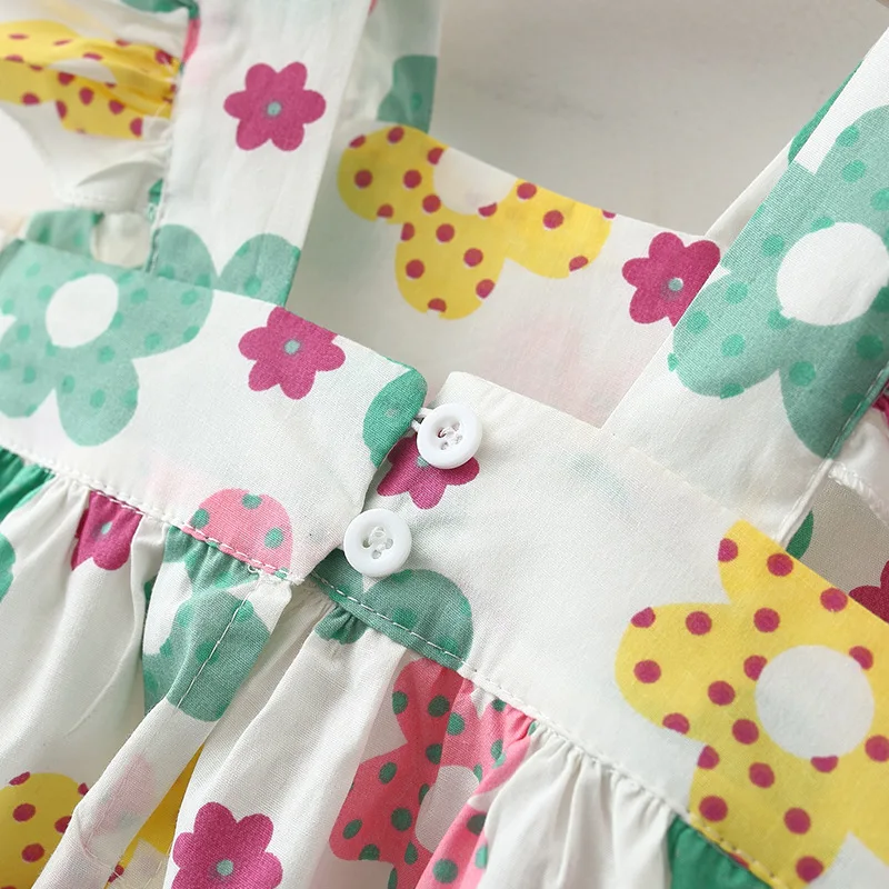 Summer Children's Cloth Colorful Flowers Print Sleeveless Sweet Korean Baby Clothes Toddler Girl Dresses Sweet Outfits
Summer Children's Cloth Colorful Flowers Print Sleeveless Sweet Korean Baby Clothes Toddler Girl Dresses Sweet Outfits