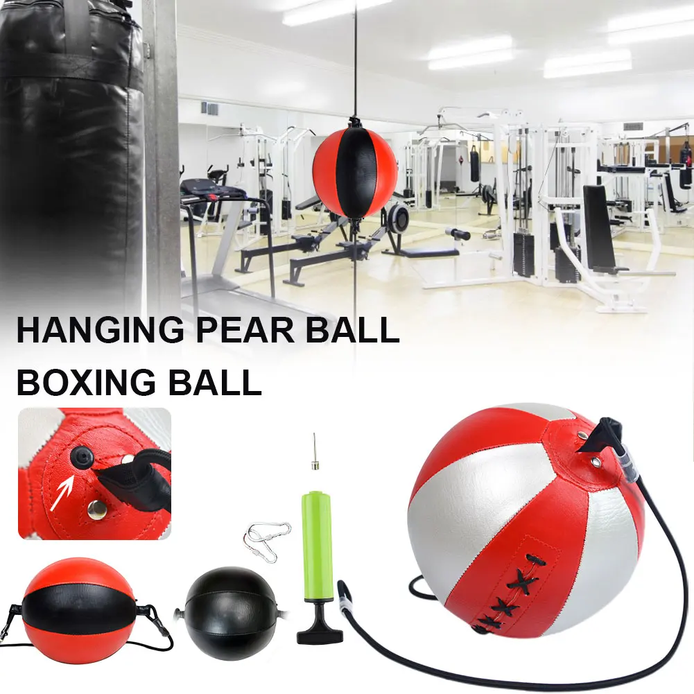Boxing Ball PU Leather Punching Speed Ball Hanging Boxing Punching Ball with Pump and Hook Fitness Body Building Gym Equipment
Boxing Ball PU Leather Punching Speed Ball Hanging Boxing Punching Ball with Pump and Hook Fitness Body Building Gym Equipment