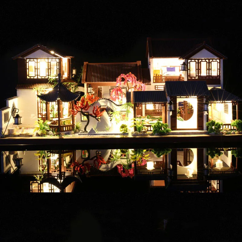 DIY Wooden Dollhouse Miniature Furniture With LED Light Kit Chinese Villa Doll Houses Assemble Toy for Children Girl Gifts Casa
DIY Wooden Dollhouse Miniature Furniture With LED Light Kit Chinese Villa Doll Houses Assemble Toy for Children Girl Gifts Casa