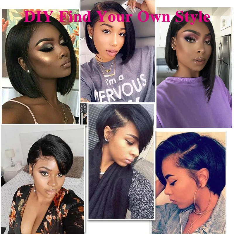 Short Straight Wigs Human Hair T Part Lace Wig Brazilian Remy Human Hair Natural Black Color Short Bob Wig For Black Women
Short Straight Wigs Human Hair T Part Lace Wig Brazilian Remy Human Hair Natural Black Color Short Bob Wig For Black Women