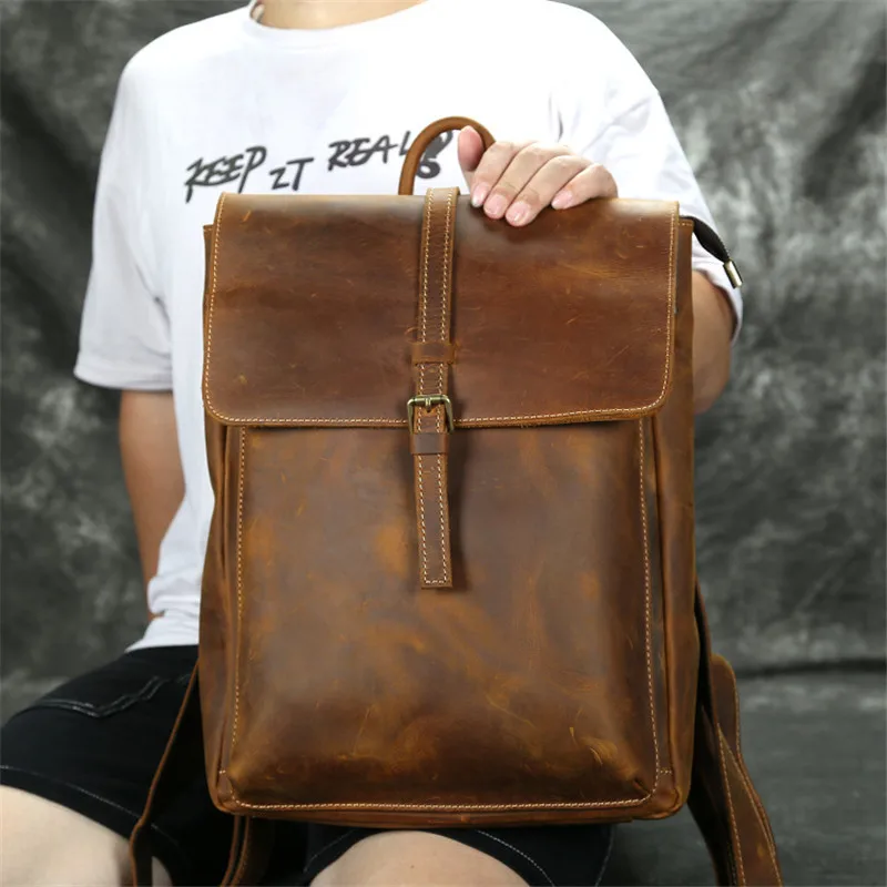 Large Capacity Men Backpack 14 Inch Laptop Backpack Shoulders Men Genuine Leather Crazy Horse Vintage Travel Bag Backpack Women
Large Capacity Men Backpack 14 Inch Laptop Backpack Shoulders Men Genuine Leather Crazy Horse Vintage Travel Bag Backpack Women