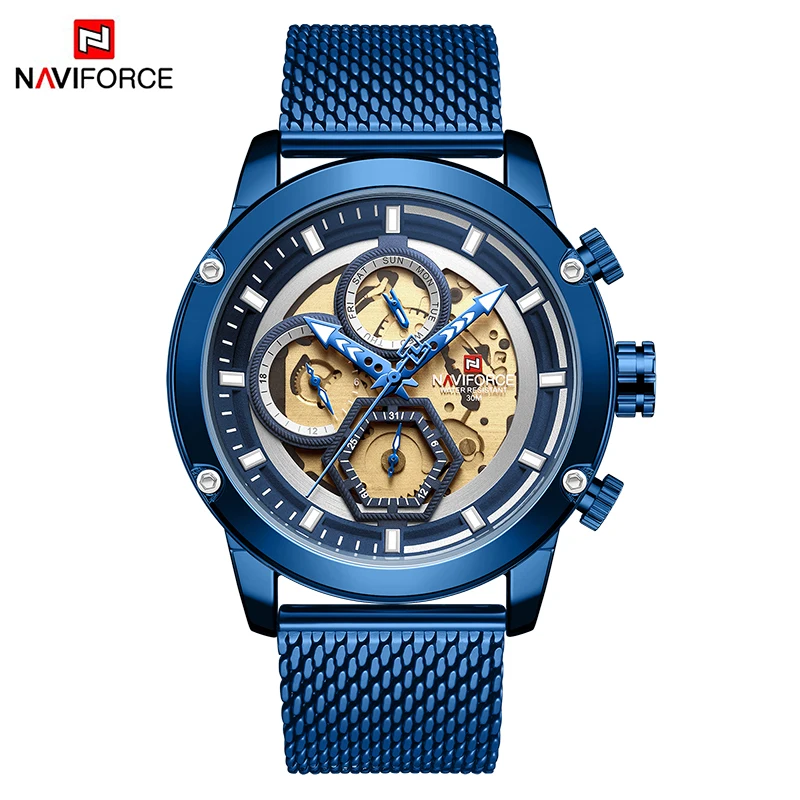 NAVIFORCE Mens Watches Luxury Brand Fashion Casual Quartz Wristwatch Men Full Steel Military Sport Waterproof Clock Male Relogio
NAVIFORCE Mens Watches Luxury Brand Fashion Casual Quartz Wristwatch Men Full Steel Military Sport Waterproof Clock Male Relogio