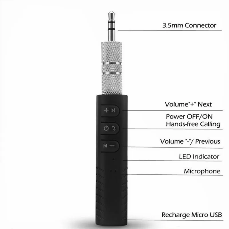 Мини 3 5 мм разъем беспроводной Bluetooth-совместимый приемник передатчик для