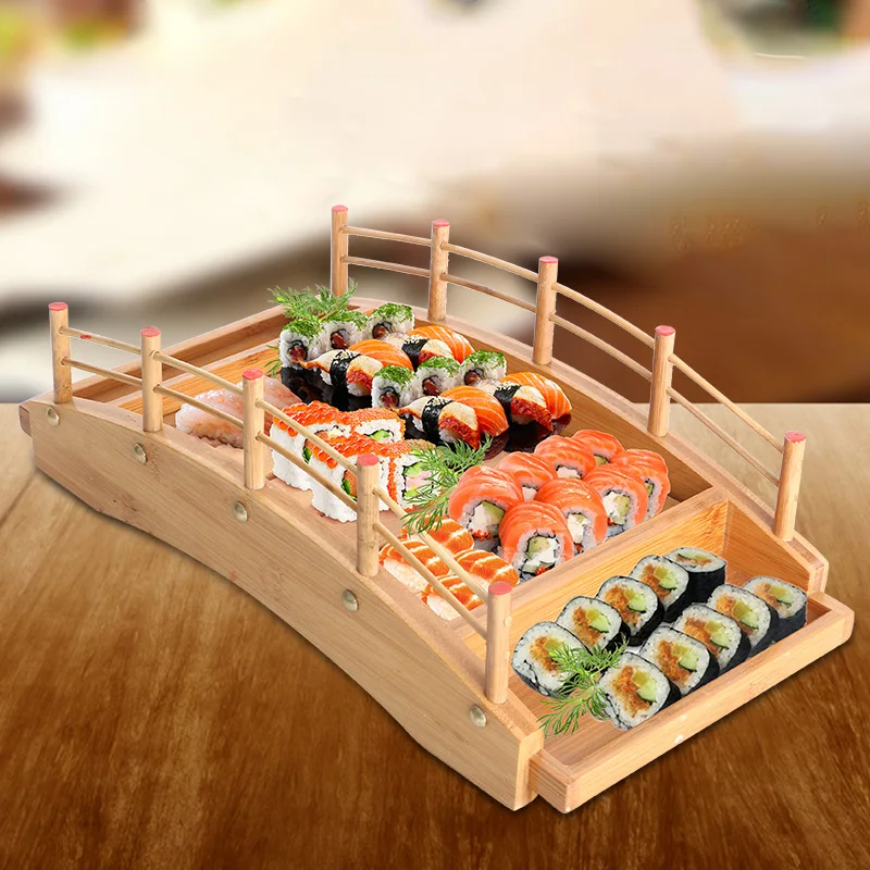 

Деревянная тарелка для суши 1 шт., блюдо для суши в японском стиле, блюдо в форме лодки, поднос для закусок для дома, ресторана, повседневное и...
