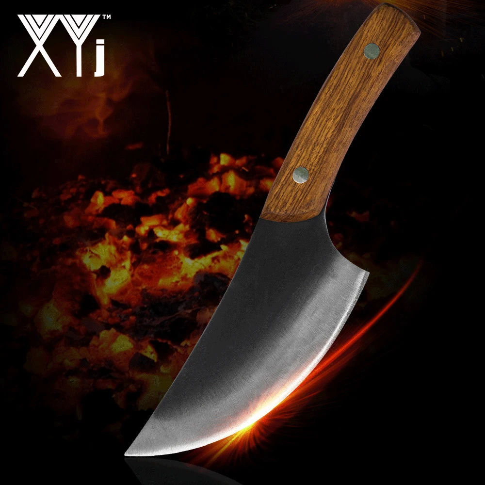 

XYj ручной работы кованые кухонные ножи 5,5 дюйма из нержавеющей стали, нож для нарезки мяса, овощей, мясника, шеф-повара, инструмент