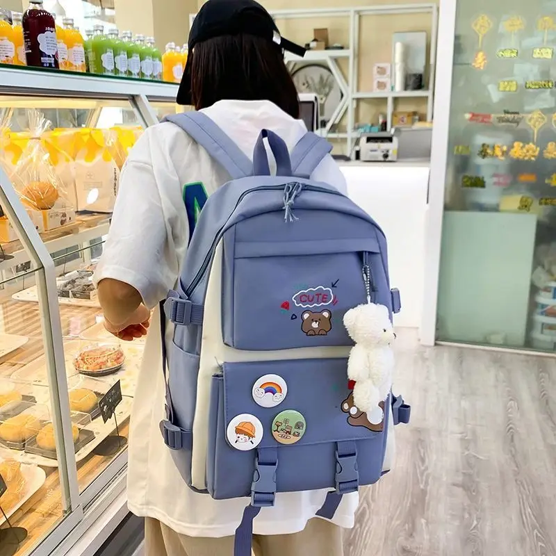 Schoolbag Female Elementary School Students High-level Sense of Korean Junior High School Large-capacity Girls Net Red Backpack 
Schoolbag Female Elementary School Students High-level Sense of Korean Junior High School Large-capacity Girls Net Red Backpack