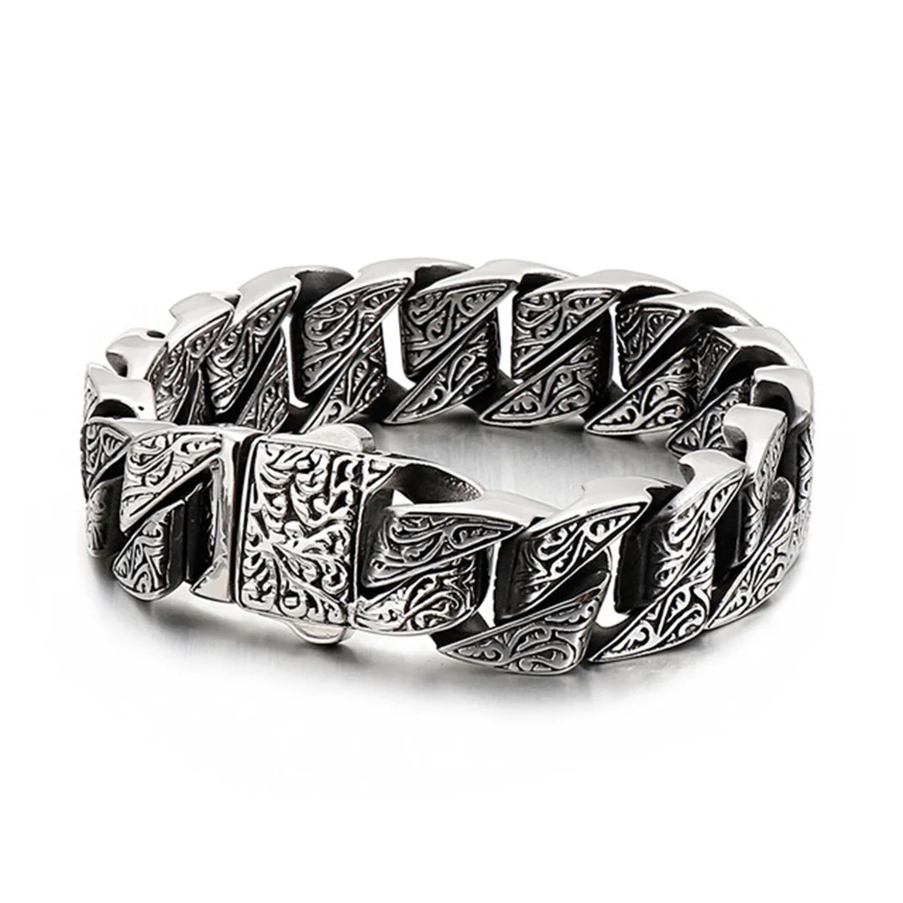 Vintage Style Bike Bracelet Men's Unique Carving Curb Cuban Chain Stainless Steel Men Bracelets Bangle Hiphop Fashion Jewelry
Vintage Style Bike Bracelet Men's Unique Carving Curb Cuban Chain Stainless Steel Men Bracelets Bangle Hiphop Fashion Jewelry