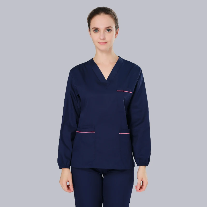 

Clearance Scrub Set Nurse Workwear Scrubs Nursing Uniforms V Neck Women Men Solid Color Doctor Working Suit Cheap