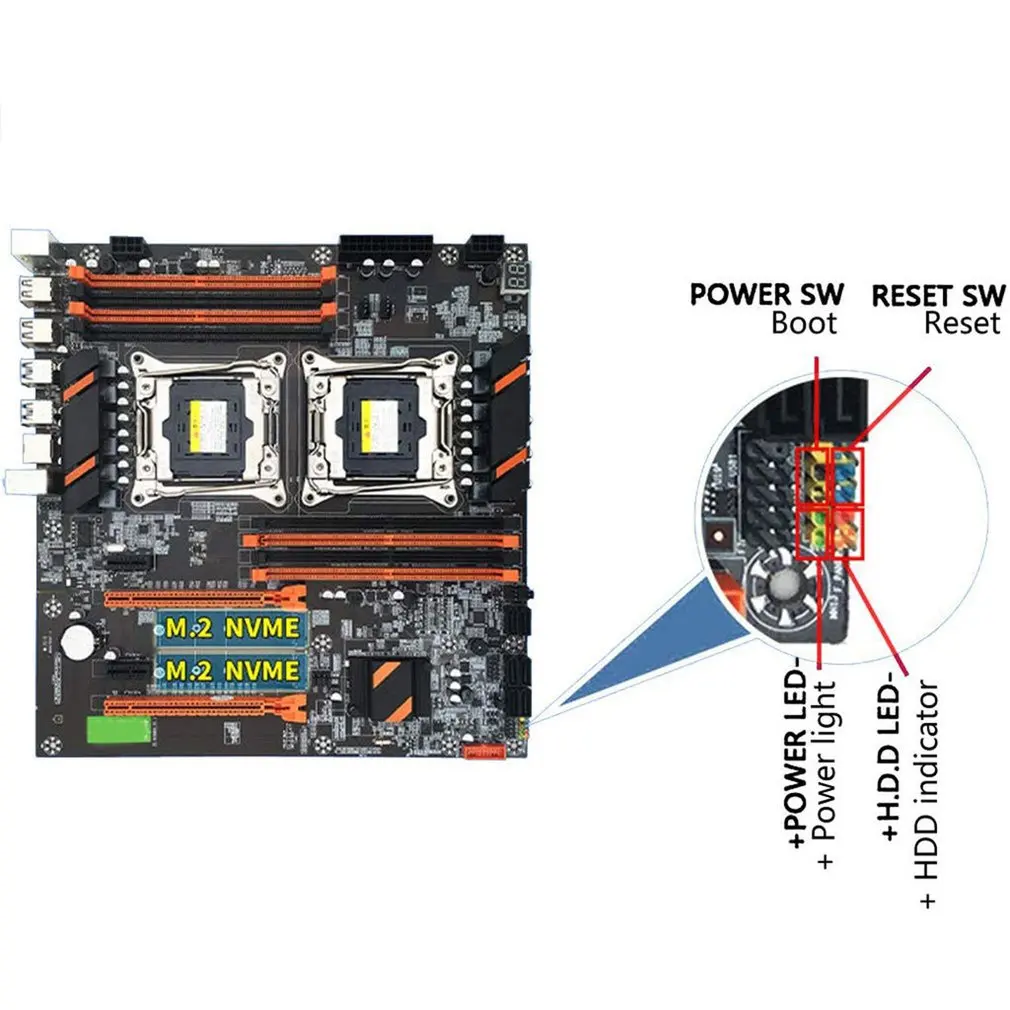 X99 Dual CPU Motherboard LGA 2011 v3 E-ATX USB3.0 SATA3 With Dual Xeon Processor With Dual M.2 Slot 8 DIMM DDR4 2011-3
X99 Dual CPU Motherboard LGA 2011 v3 E-ATX USB3.0 SATA3 With Dual Xeon Processor With Dual M.2 Slot 8 DIMM DDR4 2011-3