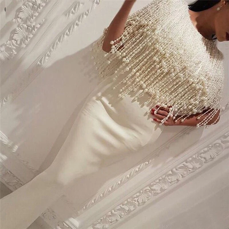 Elegant White Pearls Long Mermaid Arabic Evening Dresses 2020 High Dropped Dubai Kaftan Formal Evening Gowns WithTassel-Pearls
Elegant White Pearls Long Mermaid Arabic Evening Dresses 2020 High Dropped Dubai Kaftan Formal Evening Gowns WithTassel-Pearls