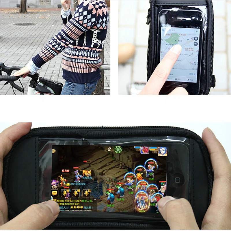 Outdoor riding bicycle bag BICYCLE BAGS CYCLING BIKE FRAME IPHONE HOLDER PANNIER MOBILE PHONE BAG CASE 4.2"-5.5" |