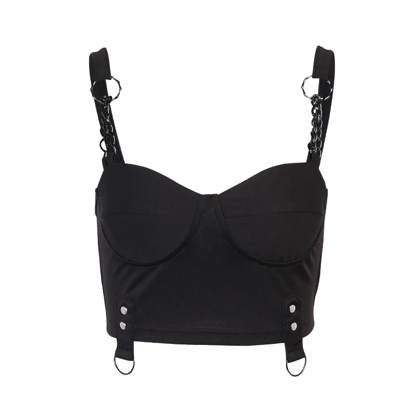 Punk Safari Chain Black Camisole Grunge Gothic Bodycon Corset Tops Emo Streetwear Sexy Backless Women Summer Camis 
Punk Safari Chain Black Camisole Grunge Gothic Bodycon Corset Tops Emo Streetwear Sexy Backless Women Summer Camis