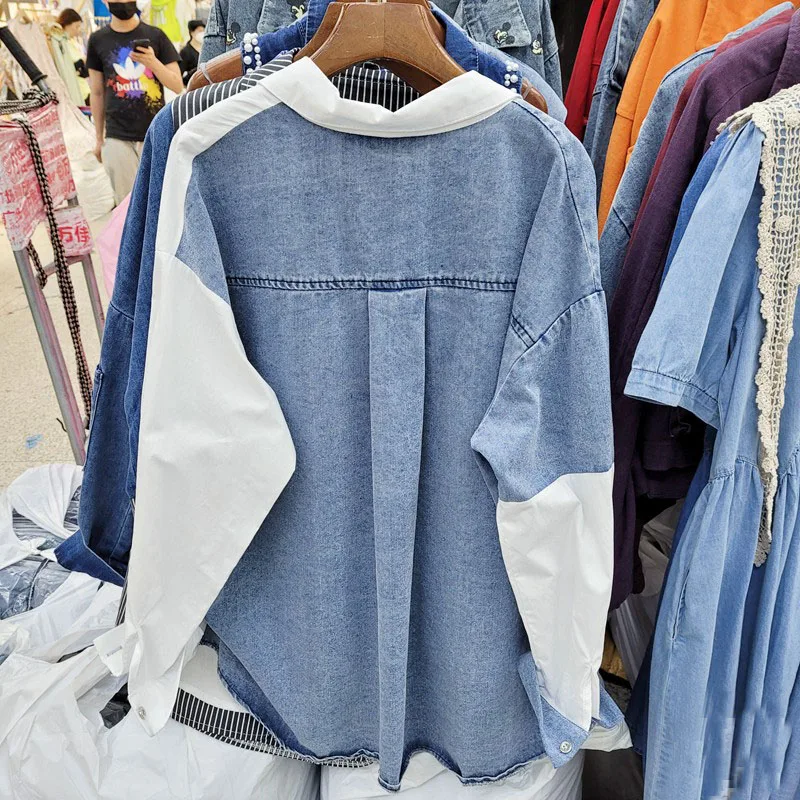 2021 INS White Blouse Letters Print Long Sleeve Fashion Girls Casual Tops Patched Spring Denim Jacket Women Freeshipping
2021 INS White Blouse Letters Print Long Sleeve Fashion Girls Casual Tops Patched Spring Denim Jacket Women Freeshipping