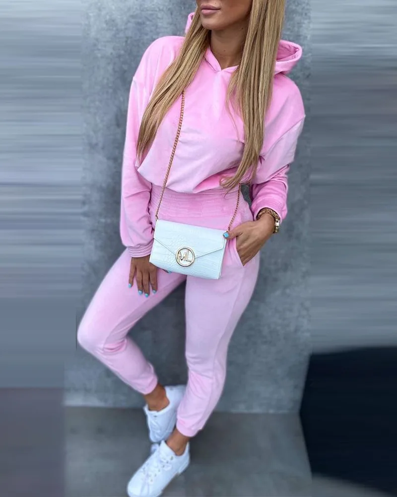 Sweater Suit Pants Suits Women's Clothing 2021 Autumn Winter New Fashion Pink Leisure Hood Sweater Set Casual Women Wear
Sweater Suit Pants Suits Women's Clothing 2021 Autumn Winter New Fashion Pink Leisure Hood Sweater Set Casual Women Wear