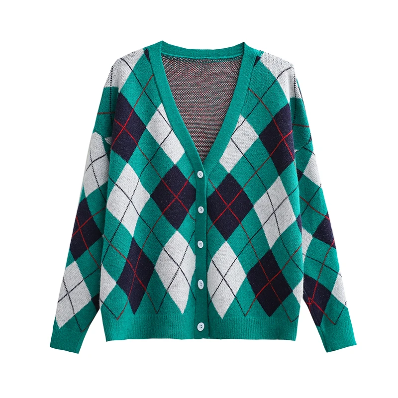 Женский вязаный кардиган с длинным рукавом, винтажный Свободный кардиган с V-образным вырезом, Осень-зима 
Женский вязаный кардиган с длинным рукавом, винтажный Свободный кардиган с V-образным вырезом, Осень-зима
