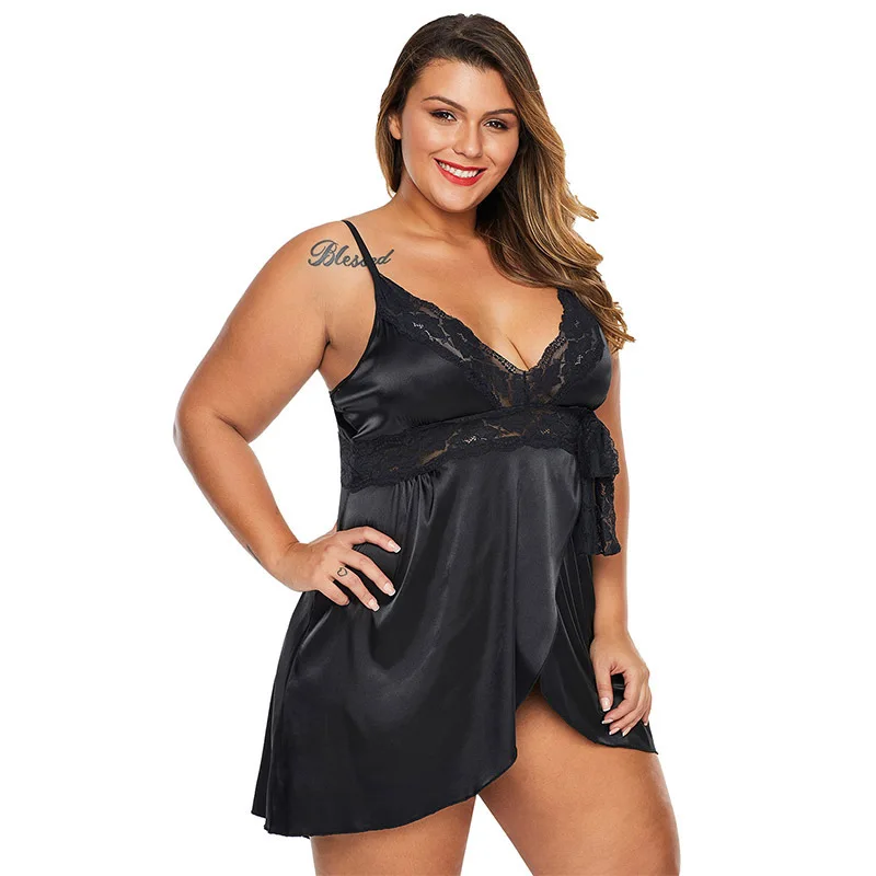 Plus Size Sexy Women Nightie Lingerie Night Dress Lace Nightgown V-Neck Sleepwear Ladies Nightwear Spaghetti Strap Dressing Gown
Plus Size Sexy Women Nightie Lingerie Night Dress Lace Nightgown V-Neck Sleepwear Ladies Nightwear Spaghetti Strap Dressing Gown