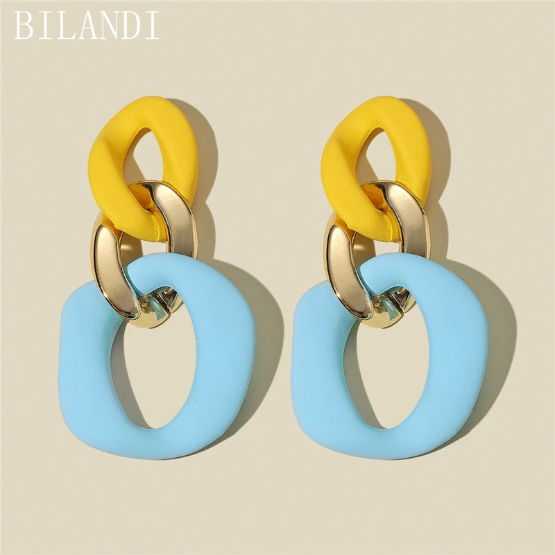 Bilandi Modern Jewelry Colorful Acrylic Earrings Popular Design Fashion Korean Temperament Dangle Earrings For Girl Lady Gifts
Bilandi Modern Jewelry Colorful Acrylic Earrings Popular Design Fashion Korean Temperament Dangle Earrings For Girl Lady Gifts