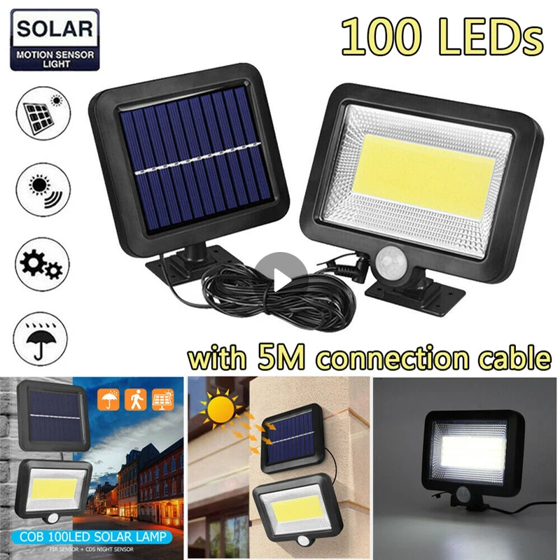 100 LED Solar Powered Light Motion Sensor Outdoor Garden Street Light Security Garden Path Night Wall Split Lamp Solar Lighting 
100 LED Solar Powered Light Motion Sensor Outdoor Garden Street Light Security Garden Path Night Wall Split Lamp Solar Lighting