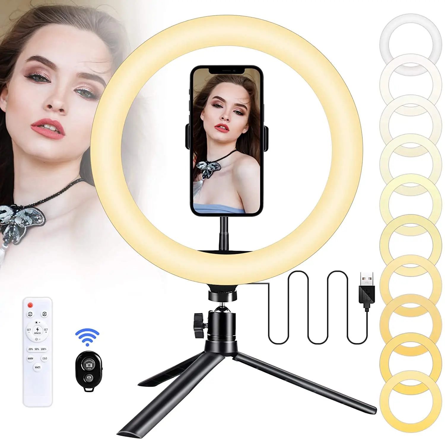 

Anel selfie luz fotografia led borda da lmpada com suporte mvel trip suporte ringlight para streaming de vdeo ao vivo