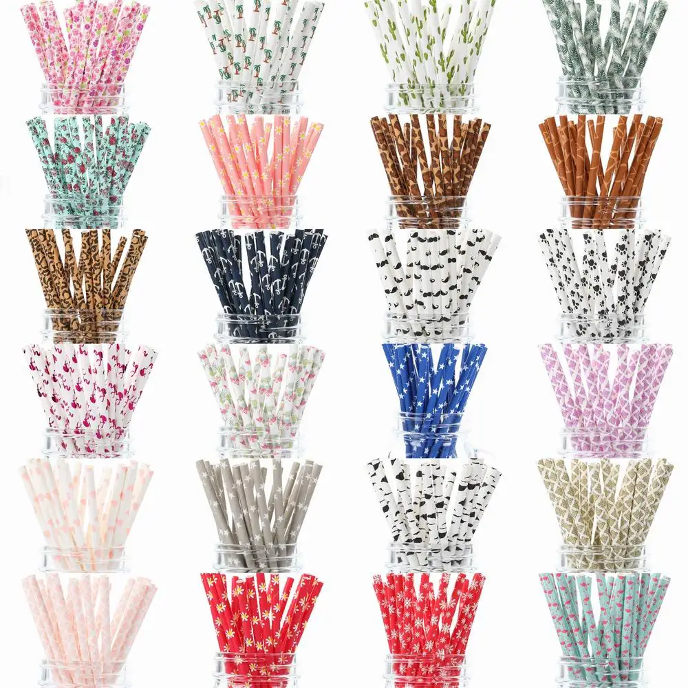 25pcs Disposable Paper Straws Colorful Animal Plant Printed Paper Straws Baby Shower Kids Birthday Wedding Party Decor Supplies
25pcs Disposable Paper Straws Colorful Animal Plant Printed Paper Straws Baby Shower Kids Birthday Wedding Party Decor Supplies
