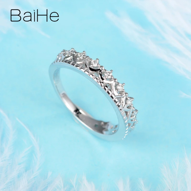 BAIHE Solid 14K White Gold 0.12CT H/SI Round Natural Diamonds Engagement Women Trendy Fine Jewelry Exquisite Crown Diamond Ring
BAIHE Solid 14K White Gold 0.12CT H/SI Round Natural Diamonds Engagement Women Trendy Fine Jewelry Exquisite Crown Diamond Ring