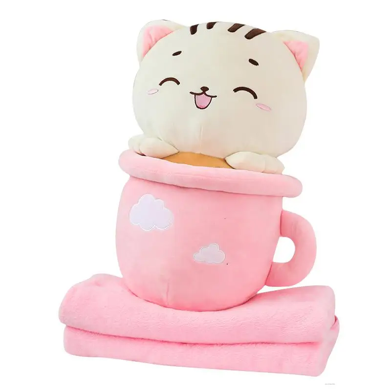 Cute Teacup Cat Plush Toy Three-In-One Pillow Summer Car Air Conditioning Blanket Creative Gift Plush Toy
Cute Teacup Cat Plush Toy Three-In-One Pillow Summer Car Air Conditioning Blanket Creative Gift Plush Toy