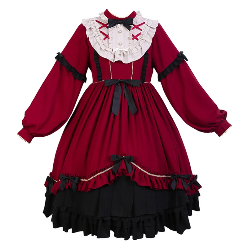 Lolita OP Dress For Women Long Sleeve Retro Gothic Lolita Costumes Japanese Kawaii Pink/Blue/Red Lolita Tea Party Clothes VO934
Lolita OP Dress For Women Long Sleeve Retro Gothic Lolita Costumes Japanese Kawaii Pink/Blue/Red Lolita Tea Party Clothes VO934