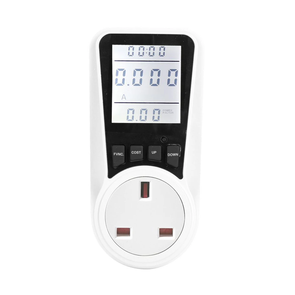 LCD Power Meter Socket Wattage Kwh Energy Meter Wattmeter FR US UK AU BR Measuring Outlet Power Analyzer Digital Wattage Socket
LCD Power Meter Socket Wattage Kwh Energy Meter Wattmeter FR US UK AU BR Measuring Outlet Power Analyzer Digital Wattage Socket