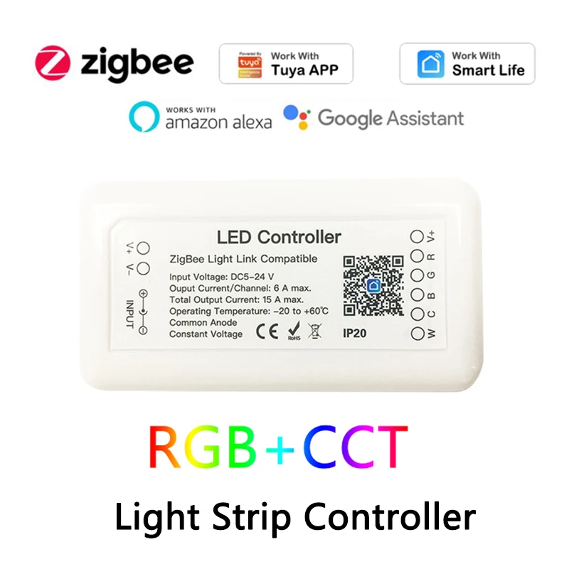 Контроллер Tuya Zigbee, для системы «умный дом», LED-лампочек, RGB + DC12-24V, поддержка голосового помощника Alexa, Google Home
Контроллер Tuya Zigbee, для системы «умный дом», LED-лампочек, RGB + DC12-24V, поддержка голосового помощника Alexa, Google Home