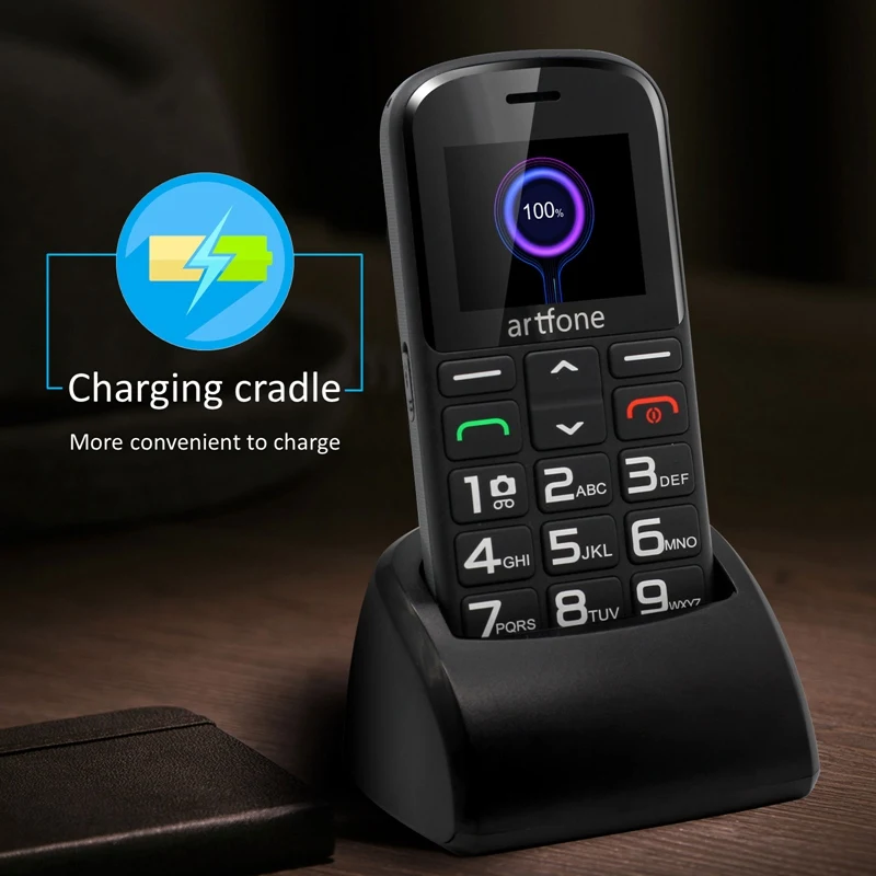 Artfone CS182 Big Button Mobile Phone Senior Unlocked with Dock and 1400mAh Battery. SOS Torch Side Butt | Мобильные телефоны и