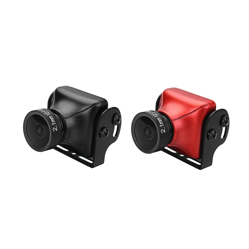 

JJA-CM1200 1/3 CMOS 1200TVL 2.1mm Lens 16:9 PAL/NTSC Black/Red Mini FPV Camera 5-12V for RC FPV Racing Freestyle Drones DIY Toys