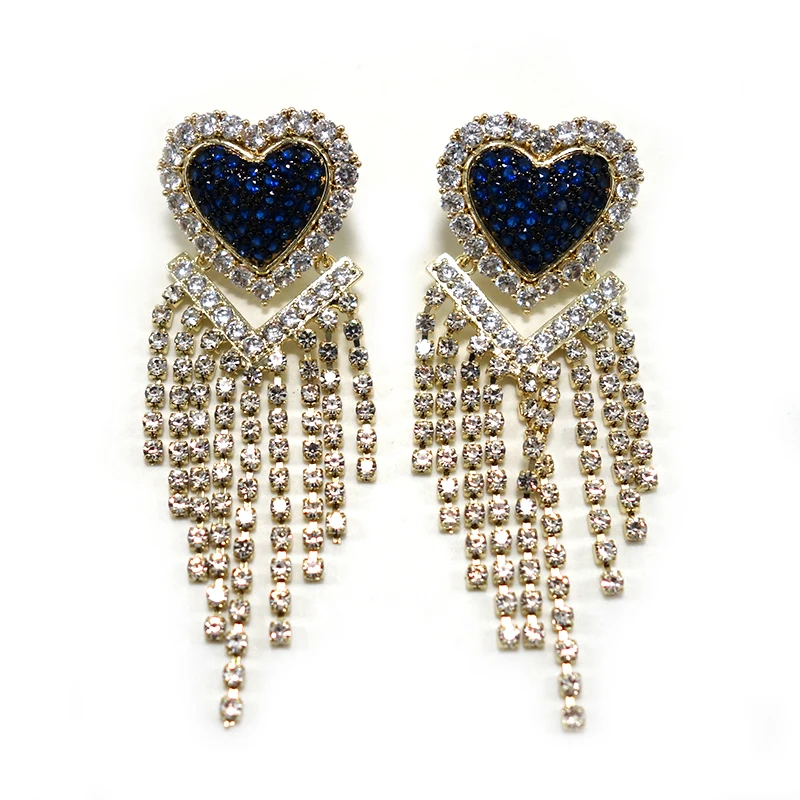 52mm Luxury long Heart-shaped tassel Full Mirco Paved Microl Zirconia Naija Wedding Earring Fashion Jewelry
52mm Luxury long Heart-shaped tassel Full Mirco Paved Microl Zirconia Naija Wedding Earring Fashion Jewelry